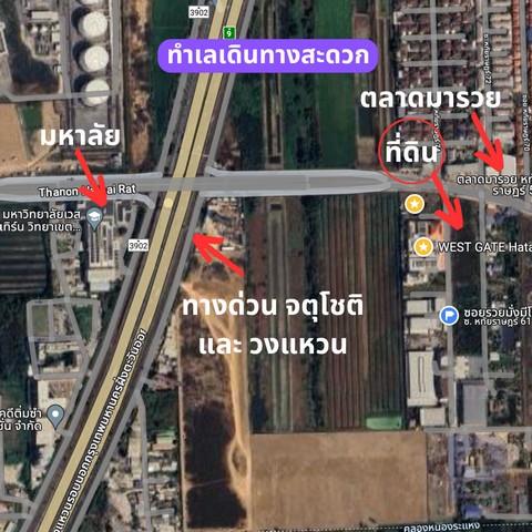 4 แปลงนี้กำลังฮิต! ขายที่ดิน ทำเลติดถนนใหญ่ ตรงข้ามตลาด มารวย ที่ทุกคนต้องการ