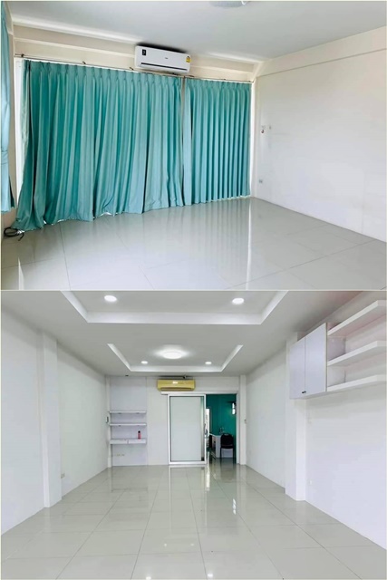 หน้าหมู่บ้าน 10,000 หลัง  หาดบางแสน 2.96 กม. ตลาดนัดจตุจักรชลบุรี  ให้เช่า อาคารพาณิชย์ 3 ชั้น 3แอร์ หลังมุม 20 ตร.วา. หนองมน 2.3 กม.