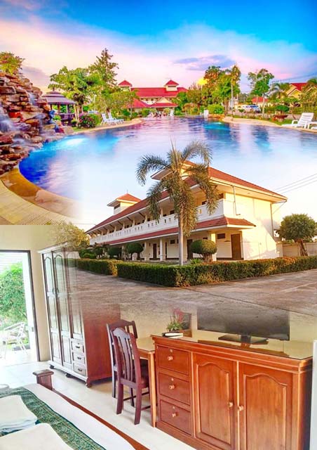 รีสอร์ท 8 หลัง ให้เช่าขาดทุน 50% สยามคันทรีคลับ 4.5กม.Pool Villa โรงแรม 40 ห้อง 2ชั้น พัทยา 200 ม. 8 ไร่  ถ.พรประภานิมิต 3300 ตรม. 