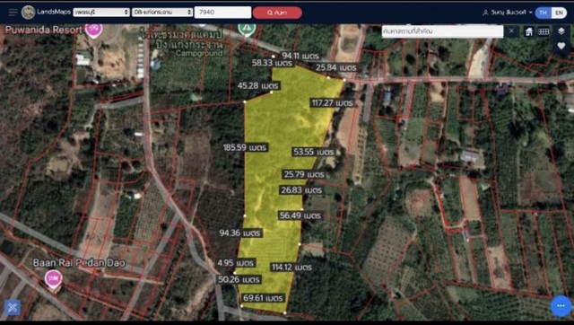 ขายที่ดิน ใกล้เขื่อนแก่งกระจาน เพชรบุรี เหมาะทำที่พัก รีสอร์ต ลานแคมป์ปิ้ง เดินทางสะดวก จากถนนสาย 3510 เข้าไปเพียง 600 เมตร (รหัสทรัพย์ที่ :40074)ที่ตั้ง   ตำบลสองพี่น้อง อำเภอแก่งกระจาน จังหวัดเพชรบุรีรายละเอียดเนื้อที่ดิน  28-1-6 (ไร่-งาน-ตารางวา)ติดถนน  1  ด้านด้านหน้า ที่ดินติดทางสาธารณประโยชน์  ยาว 120 เมตร***ความน่าสนใจของที่ดิน แนวโน้มในการพัฒนาต่อ เหมาะทำรีสอร์ต หน้