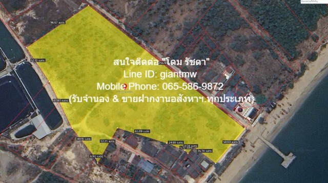พื้นที่ดิน ขายที่ดินเปล่าติดทะเล (ผังสีชมพู) ต.ห้วยทราย อ.เมืองประจวบคีรีขันธ์ จ.ประจวบคีรีขันธ์ 17-3-54.9 ไร่, ราคา 53,661,750 บาท (3 ลบ./ไร่) ไม่ไกลจาก ห่างถนนเพชรเกษม (ทางหลวงหมายเลข 4) ประมาณ 3.2 กม. 62605375 -  พื้นที่เท่ากับ 17 ไร่ 3 Ngan 55 Sq