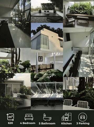 ขายโฮมออฟฟิศ 3 ชั้น มีบรรยากาศสวนส่วนตัวในอาคาร ย่านพัฒนาการ 58 ราคา 39 ล้านบาท