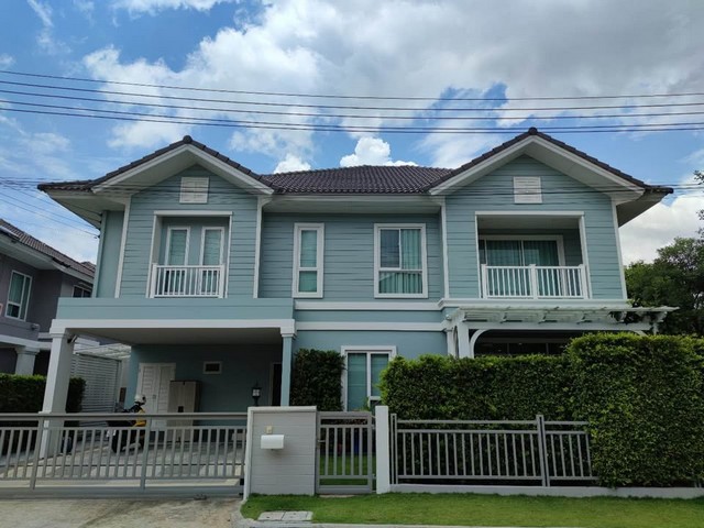 P722 ขายบ้านเดี่ยว โครงการ บุราสิริ ปัญญาอินทรา Burasiri Panyaindra บ้านสไตล์ยุโรป New England Colonial ถนนเลียบคลองสอง บ้านสวย